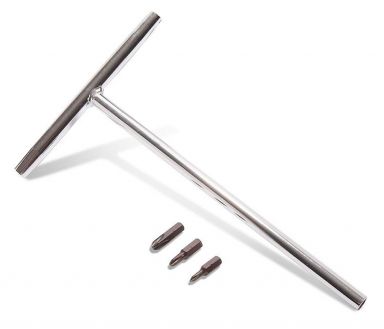Motion Pro T-Handle Bit Driver with No.1,2,3 JIS Cross-Point Bits, 8.5" Long