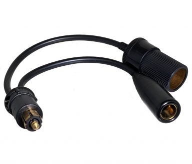 12v Euro DIN Jack to DIN + Automotive Outlets