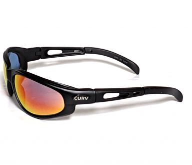 Curv Sunglasses Black Matte - Fire Red Mirror