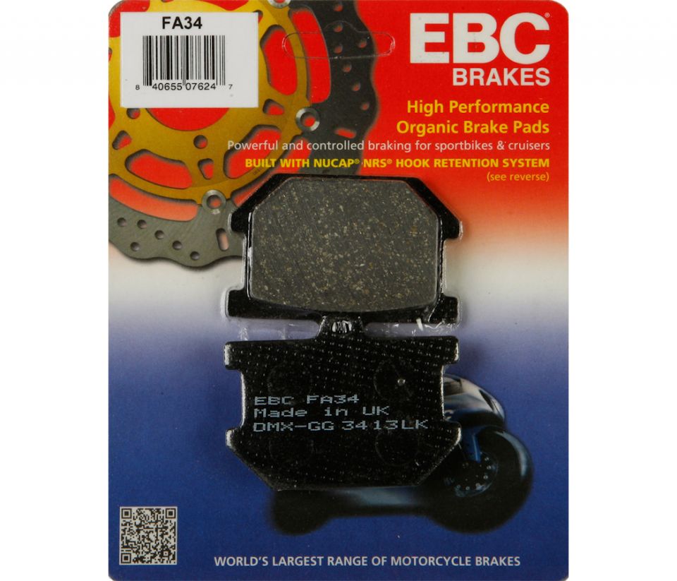 cyclebitz: Brake Pads EBC FA34 Aramid Fiber Organic