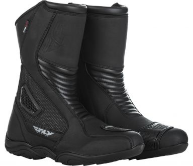 Fly Racing Milepost Boots - Black Leather Waterproof