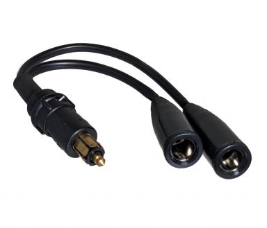 12v Euro DIN Jack to Dual Outlets