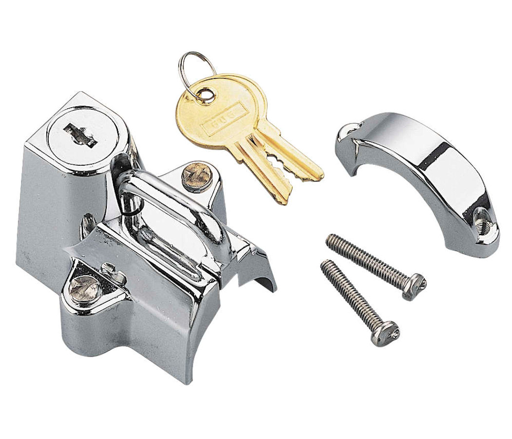 cyclebitz: Biker's Choice Helmet Lock for 7/8 to 1-1/4 in Bar - Chrome, image size:1050x900