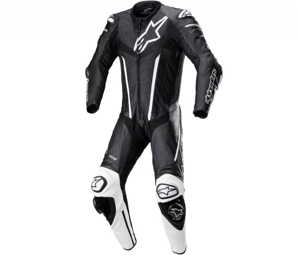 cyclebitz: Alpinestars Fusion 1-Piece Race Suit Black/White