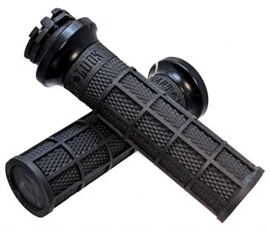 ODI V-Twin Lock-On Hart-Luck Waffle Grips 1" Black Dual Cable