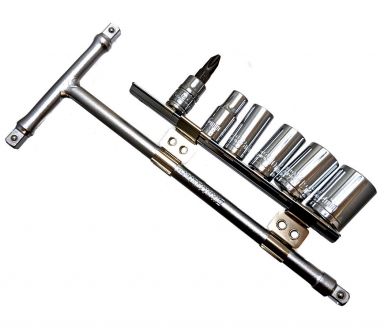 T Handle Socket Set 1/4 drive - Metric 6 8 10 12  #2