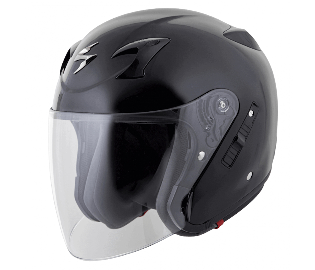 cyclebitz: Scorpion EXO-CT220 Black Open Face Helmet Medium display picture 2