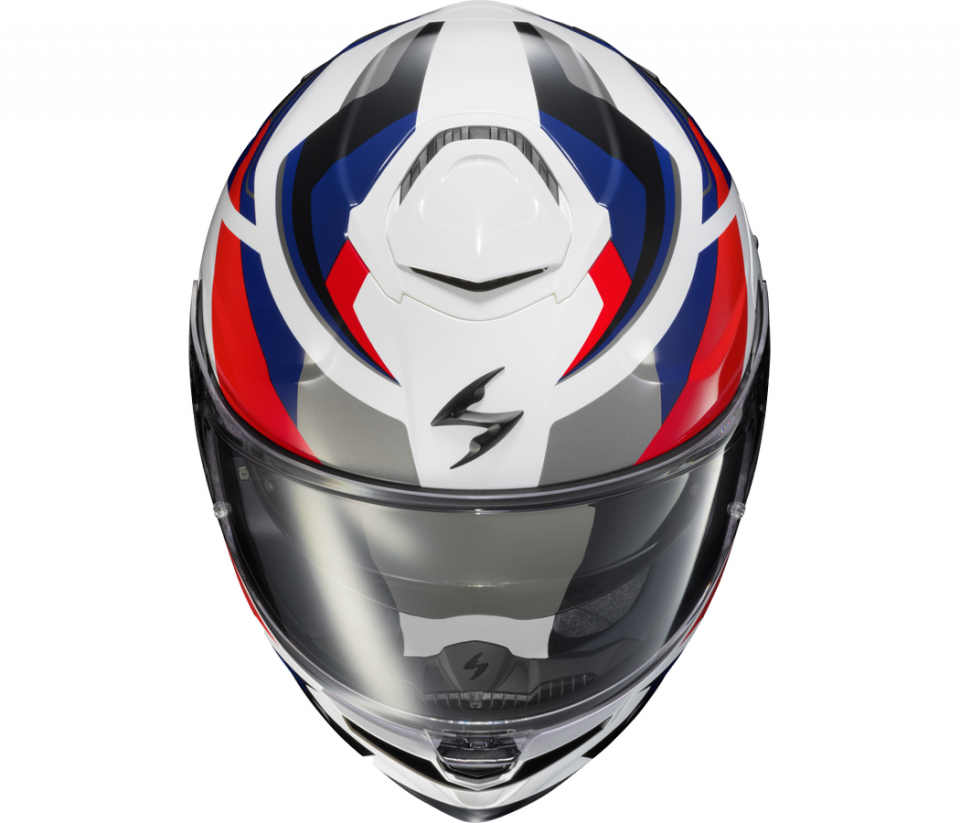 cyclebitz: Scorpion EXO-APEX Eclipse Helmet Lunar White/Red/Blue