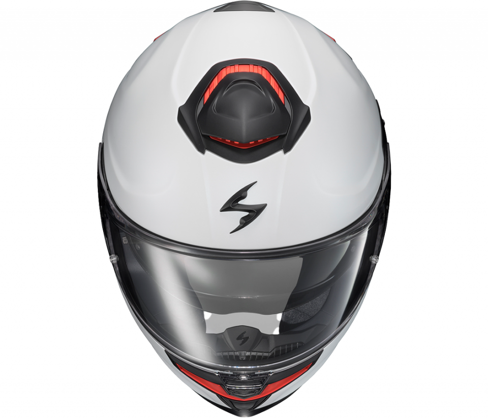 cyclebitz: Scorpion EXO-APEX Eclipse Helmet Matte Pearl White