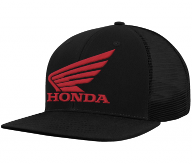 Honda Wing Flat Bill Hat Black/Red