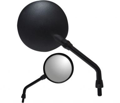 Retro Side View Mirror Round - Black