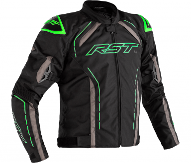 RST S1 CE Textile Jacket Black Grey Neon Green