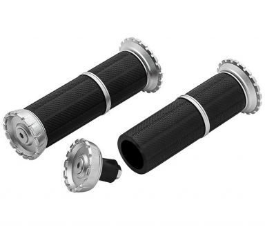 Kuryakyn RIOT Grips Silver 7/8" Bar 3586