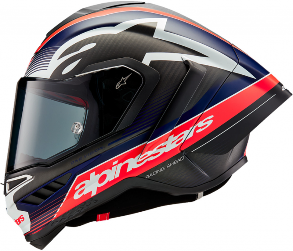 cyclebitz: Alpinestars Supertech R10 Helmet Team Black/Carbon Red/Blue