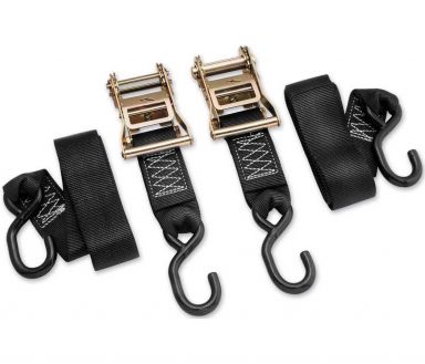 BikeMaster Heavy Duty 2" Ratchet Tie Down Set Black