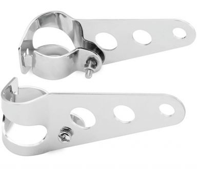 BikeMaster Universal Headlight Brackets Chrome 31-38mm