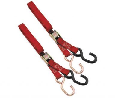 BikeMaster Standard 1" Tie Down Set Red