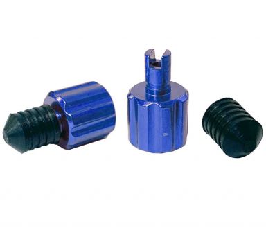 DRC Air Valve Caps - Valve Wrench 2-pack Blue