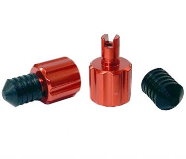 DRC Air Valve Caps - Valve Wrench 2-pack Red