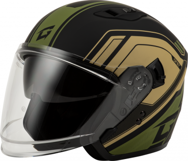 GMAX OF-87 Duke Open Face Helmet Matte Black/Green