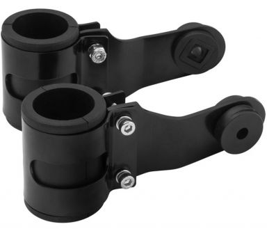 BikeMaster Rubber Mount Headlight Brackets Black 37mm