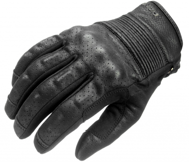 Pando Moto Onyx Black Leather Motorcycle Gloves