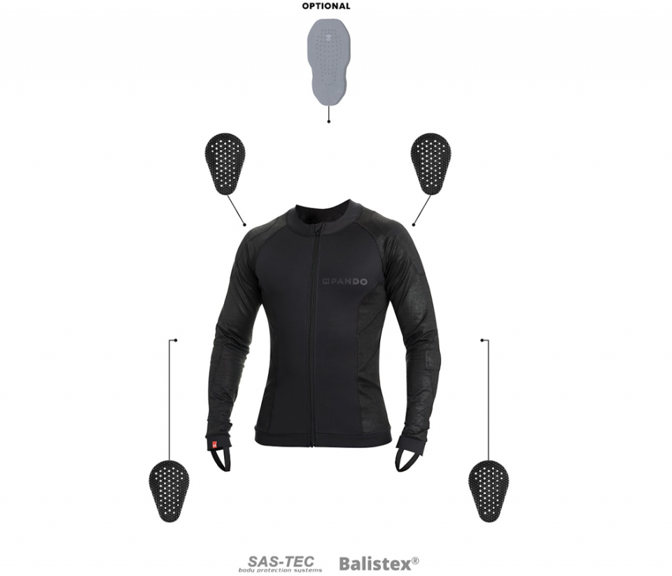 cyclebitz: Pando Moto Shell UH 03 Armored Base Layer Shirt (Unisex)