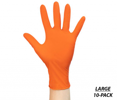 Parts Unlimited Heavy Duty Nitrile Gloves LG - 10-Pack