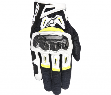 Alpinestars SMX-2 Air Carbon V2 Gloves Black/White/Fluo Yellow