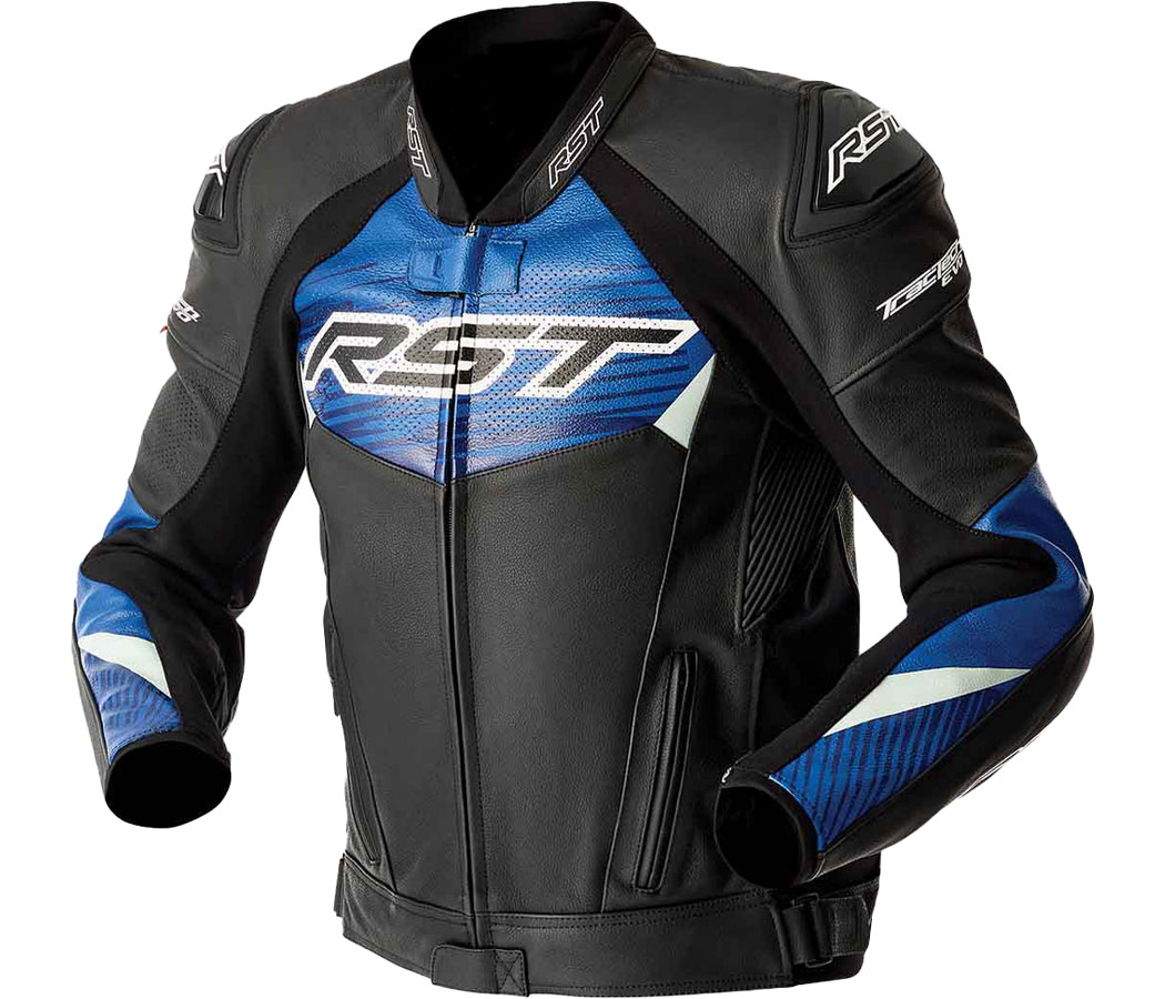 cyclebitz: RST TracTech Evo 5 D3O® Leather Jacket Black/Blue