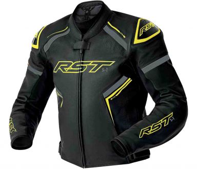 RST S-1 D3O® Leather Jacket Black/Grey/Fluo Yellow