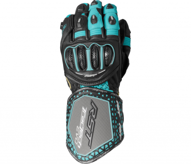 RST Women's TracTech Evo 4 Gloves Black/Aqua/Grey Leather