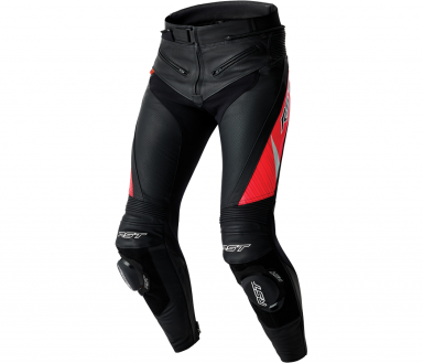RST TracTech Evo D3O® Leather Pants Black/Fluo Red