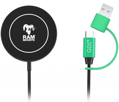 RAM Mounts Qi2 15w Wireless Charger Black