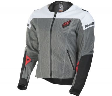 Fly Racing Flux Air Mesh Jacket Grey/White MD *CLOSEOUT*