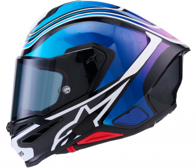Alpinestars Supertech R7 Helmet Zeal Black/Blue/Pink Fluo/White