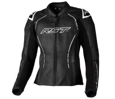 RST Women's S-1 CE Leather Jacket Black/White (Medium) *CLOSEOUT*