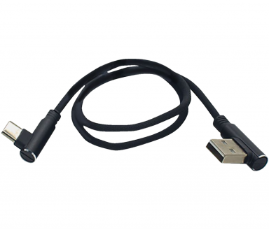 RidePower 90° Male USB to 90° Male USB-C Cable 18"