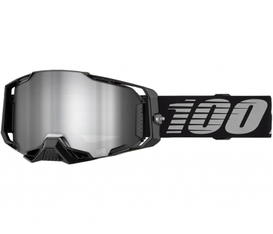 100% Armega Goggle Black w/ Mirror Silver Lens